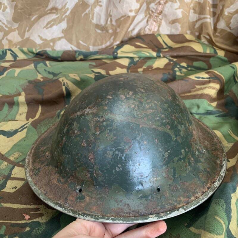 Original WW2 British Style South African Mk2 Army Combat Helmet - The Militaria Shop