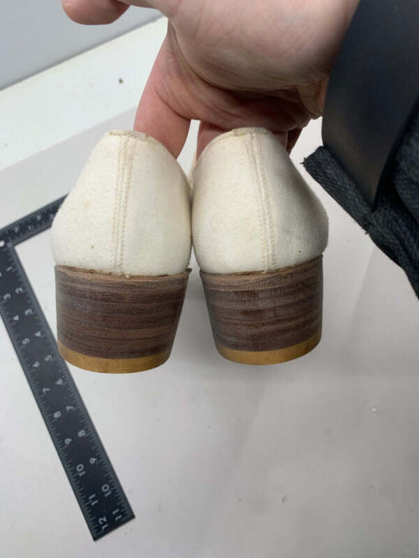 Original WW2 British Army Women's White Summer Shoes - ATS WAAF - Size 240 - The Militaria Shop