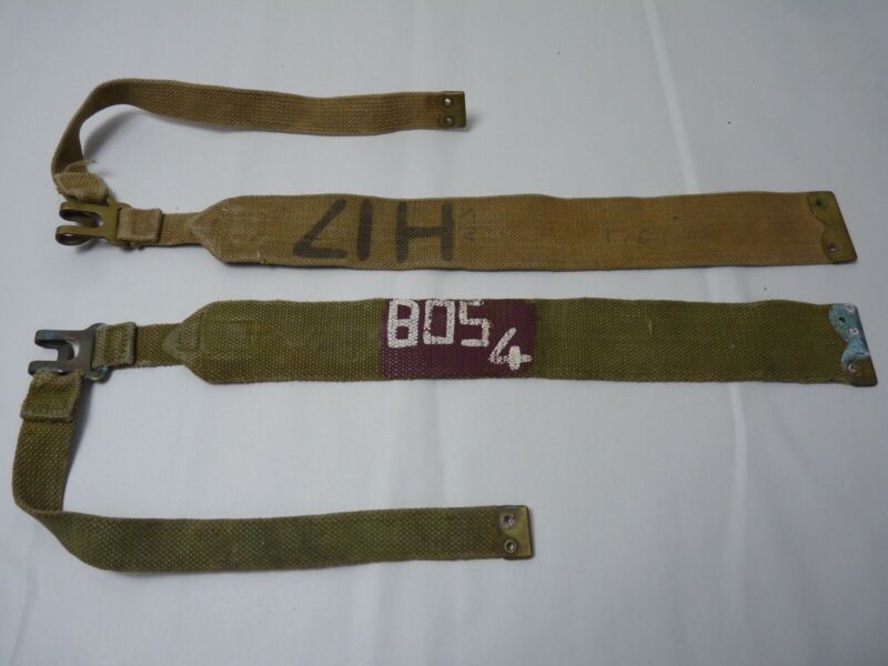 Original WW2 Pattern British Army L Straps Pair - 37 Pattern Webbing Haversack - The Militaria Shop