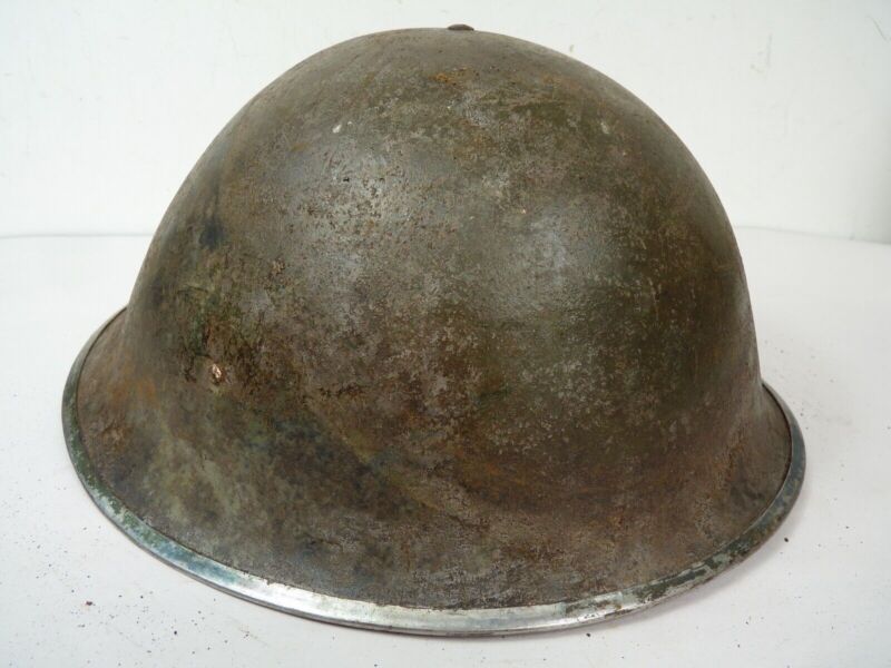 Original Mk3 Canadian / British Army WW2 Turtle Helmet High Rivet - The Militaria Shop