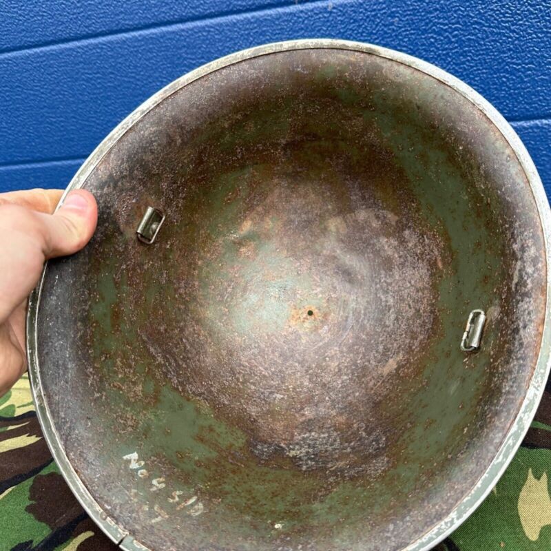 WW2 Canadian Army Mk3 Turtle Helmet - Original Helmet Shell - High Rivet - The Militaria Shop