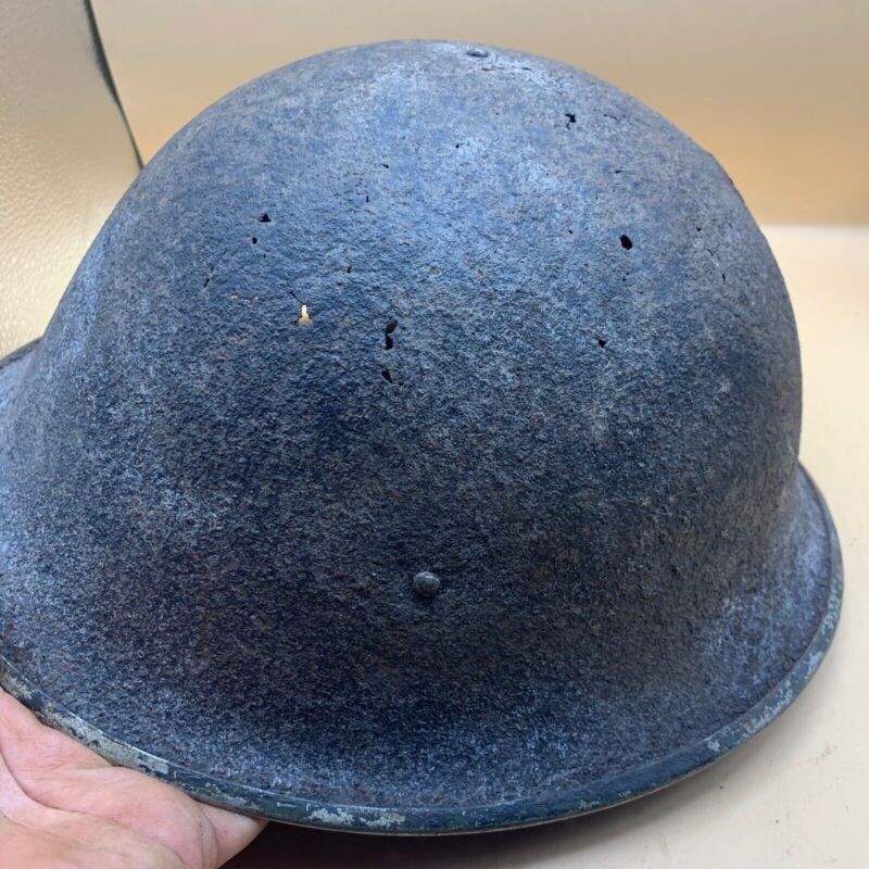 Original WW2 British / Canadian Army Mk3 Hight Rivet Turtle Army Combat Helmet - The Militaria Shop