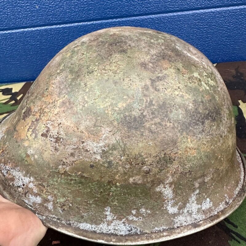 WW2 Canadian Army Mk3 Turtle Helmet - Original Helmet Shell - High Rivet - The Militaria Shop