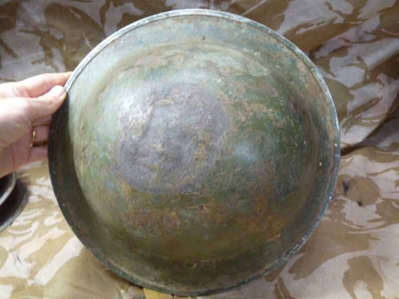 Original WW2 British Style South African Mk2 Army Combat Helmet - The Militaria Shop