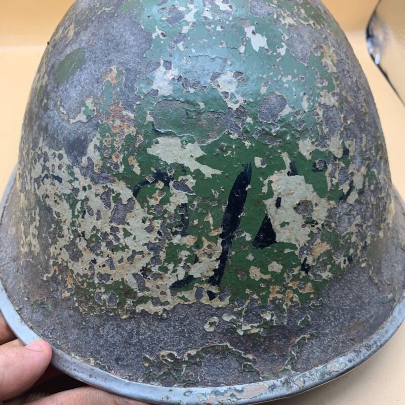 Original WW2 British / Canadian Army Mk3 High Rivet Turtle Army Combat Helmet - The Militaria Shop