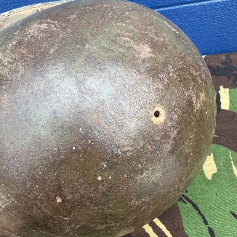 WW2 Canadian Army Mk3 Turtle Helmet - Original Helmet Shell - High Rivet - The Militaria Shop