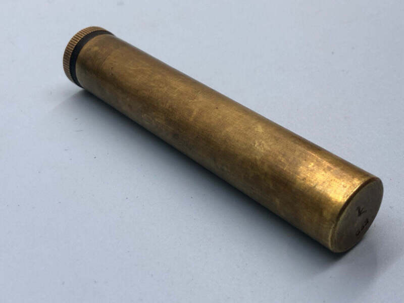 Original WW1 / WW2 British Army Lee Enfield SMLE Brass Oil Bottle - The Militaria Shop