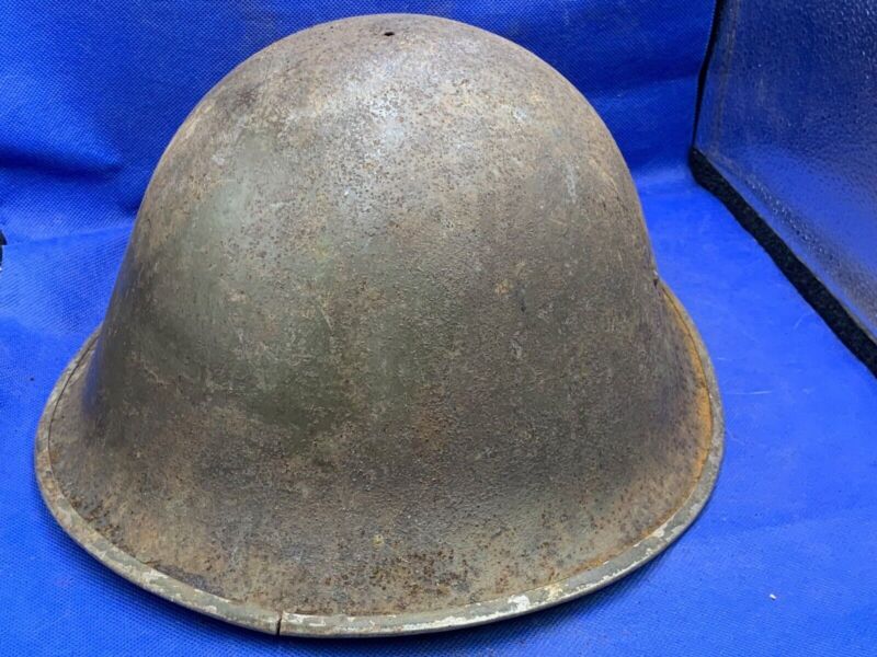 WW2 Canadian Army Mk3 Turtle Helmet - Original WW2 Helmet Shell - High Rivet - The Militaria Shop