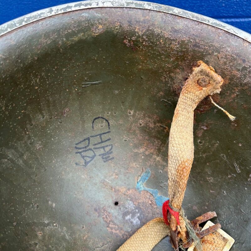 WW2 Canadian Army Mk3 Turtle Helmet - Original Helmet Shell - High Rivet - The Militaria Shop