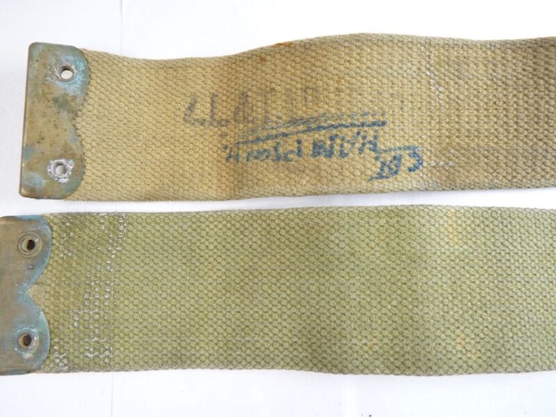 Original WW2 Pattern British Army L Straps Pair - 37 Pattern Webbing Haversack - The Militaria Shop