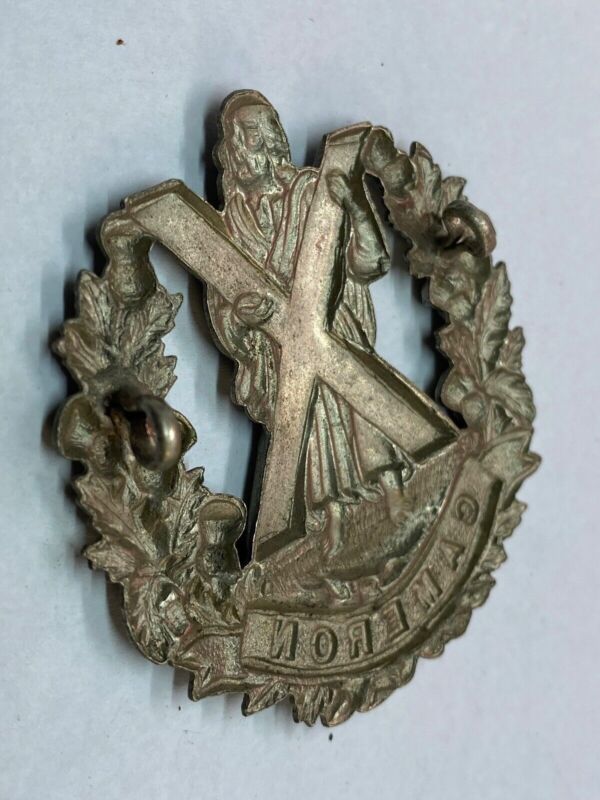 Original WW1 / WW2 British Army Cameron Highlanders Regiment Cap Badge - The Militaria Shop