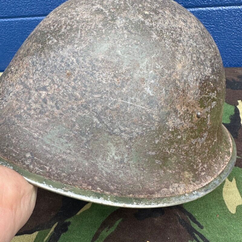 WW2 Canadian Army Mk3 Turtle Helmet - Original Helmet Shell - High Rivet - The Militaria Shop