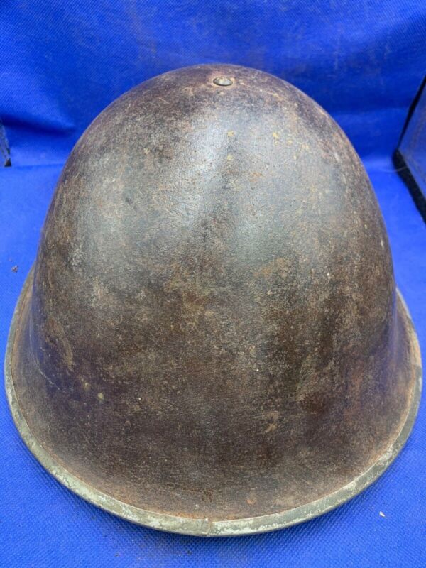 WW2 Canadian Army Mk3 Turtle Helmet - Original WW2 Helmet Shell - High Rivet - The Militaria Shop