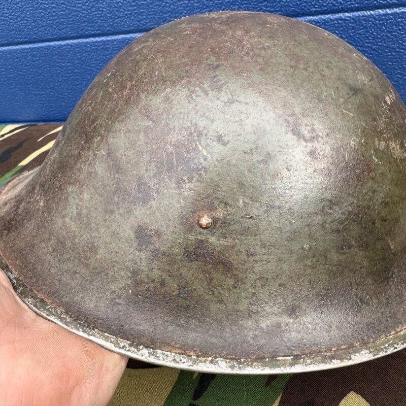 WW2 Canadian Army Mk3 Turtle Helmet - Original Helmet Shell - High Rivet - The Militaria Shop