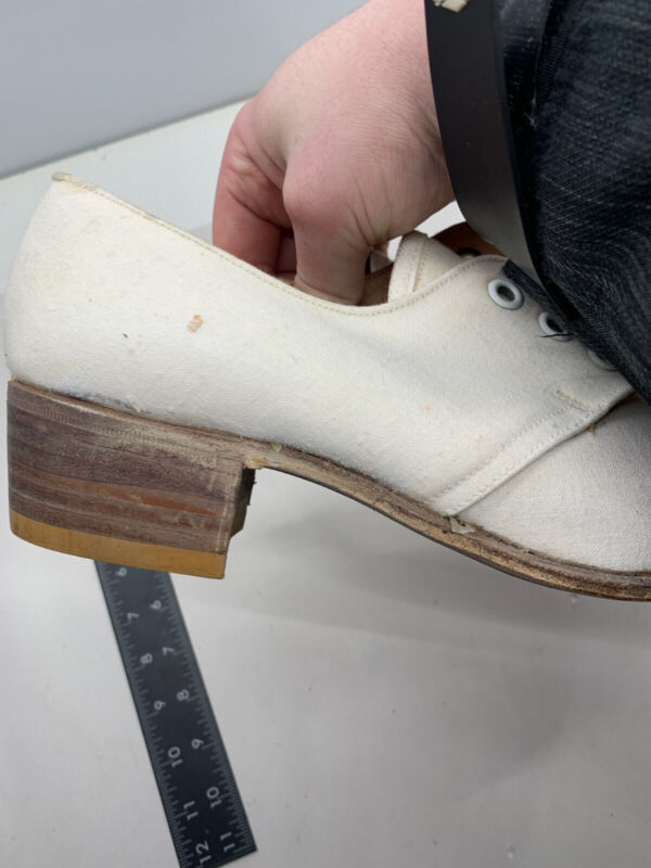 Original WW2 British Army Women's White Summer Shoes - ATS WAAF - Size 240 - The Militaria Shop