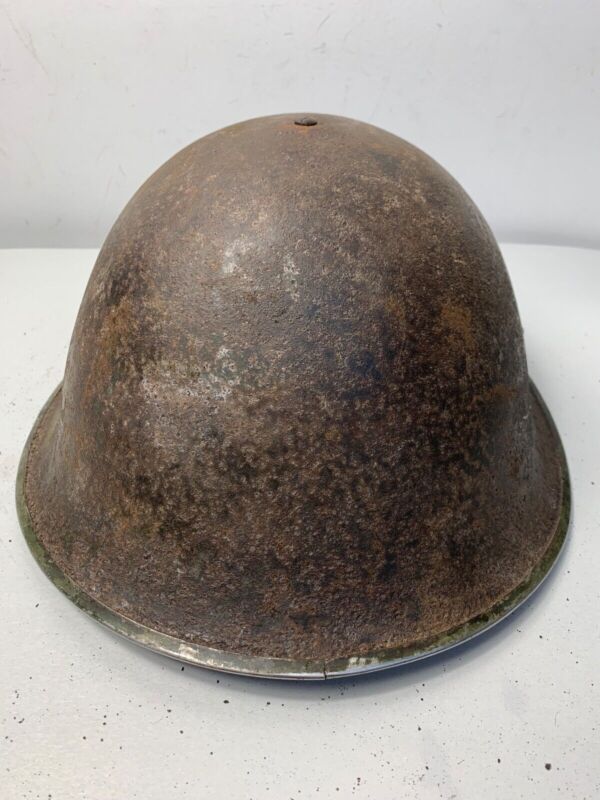 Mk3 Canadian / British Army Original WW2 Turtle Helmet High Rivet - The Militaria Shop