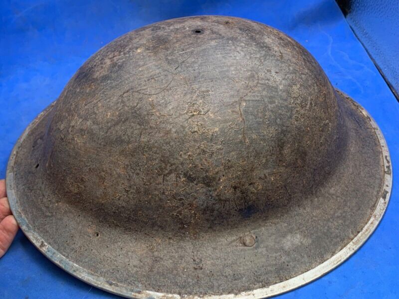 Original WW2 British Army South African Made Combat Helmet Mk2 Brodie - The Militaria Shop