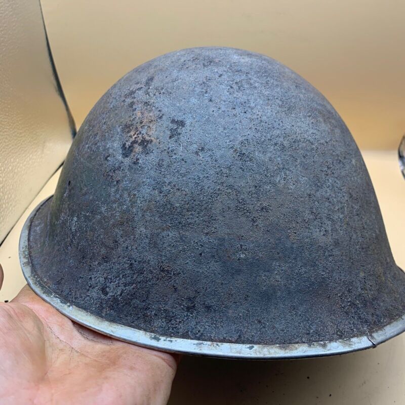 Original WW2 British / Canadian Army Mk3 High Rivet Turtle Army Combat Helmet - The Militaria Shop