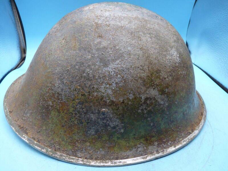 Original WW2 British / Canadian Army Mk3 High Rivet Turtle Army Combat Helmet - The Militaria Shop