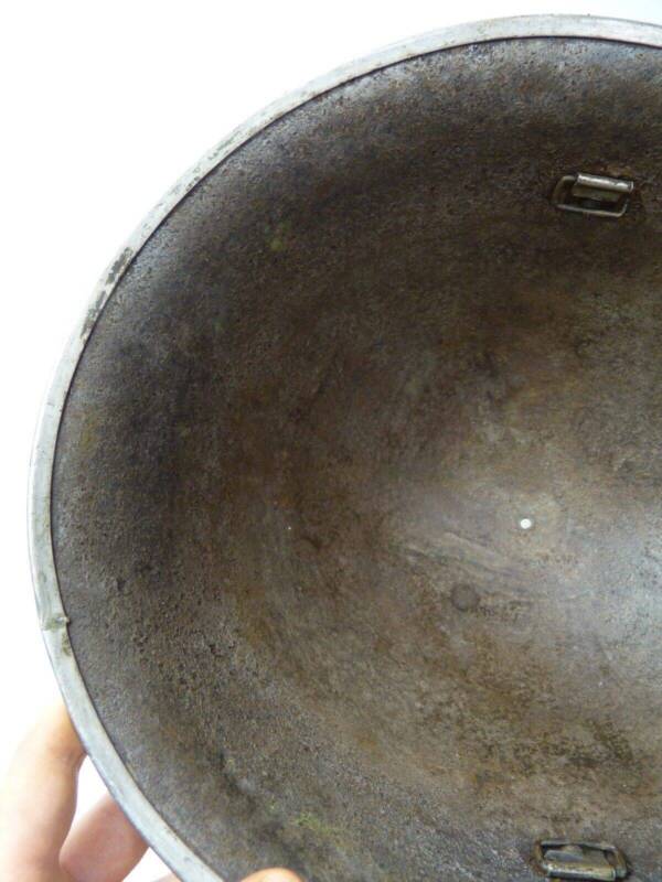Original WW2 British / Canadian Army Mk3 High Rivet Turtle Army Combat Helmet - The Militaria Shop