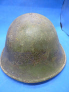 Original WW2 British / Canadian Army Mk3 High Rivet Turtle Army Helmet & Lin - The Militaria Shop