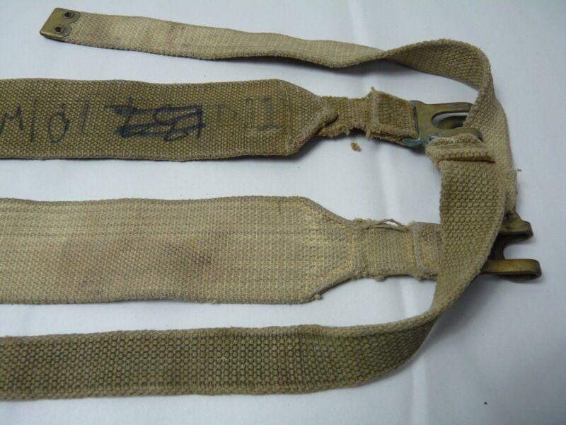 Original WW2 Pattern British Army L Straps Pair - 37 Pattern Webbing Haversack - The Militaria Shop