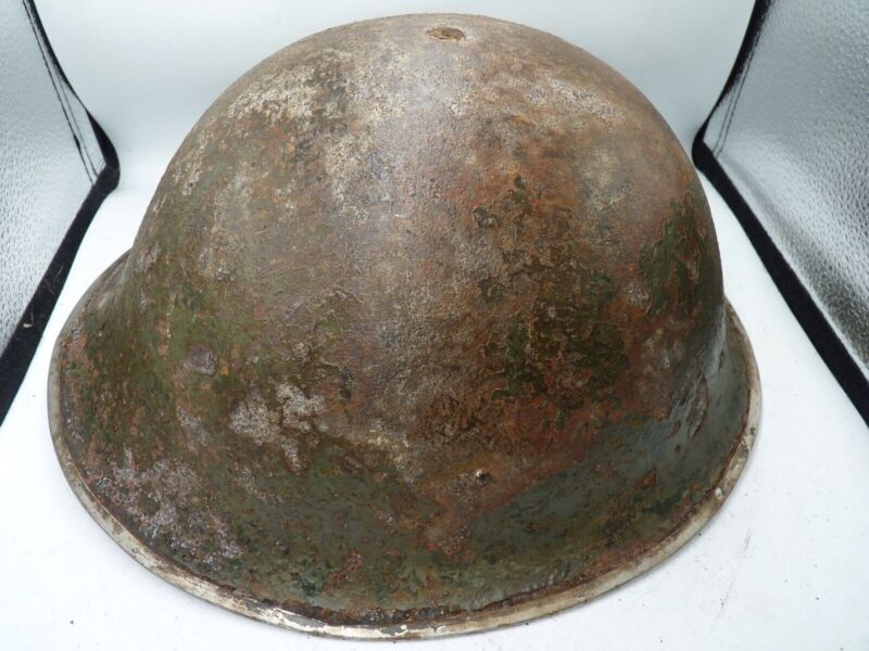 Mk3 Canadian / British Army Original WW2 Turtle Helmet High Rivet - The Militaria Shop
