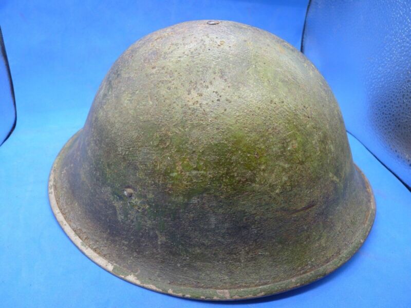 Original WW2 British / Canadian Army Mk3 High Rivet Turtle Army Helmet & Lin - The Militaria Shop