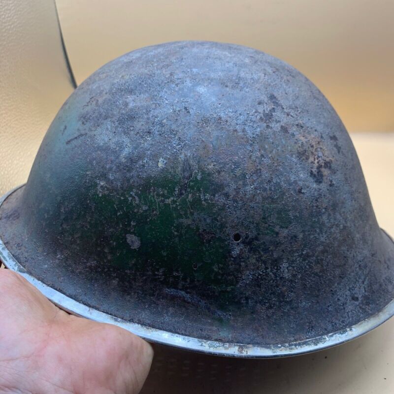Original WW2 British / Canadian Army Mk3 High Rivet Turtle Army Combat Helmet - The Militaria Shop