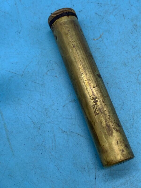 Original British Army WW1 / WW2 SMLE Lee Enfield Brass Oil Bottle - The Militaria Shop