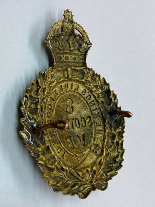 Original British Army KC WW1 8th The King's Liverpool Regiment Vol Btn Cap - The Militaria Shop