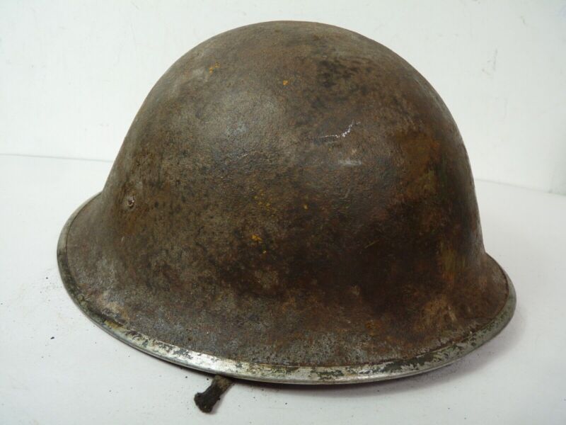 Original Mk3 Canadian / British Army WW2 Turtle Helmet High Rivet - The Militaria Shop