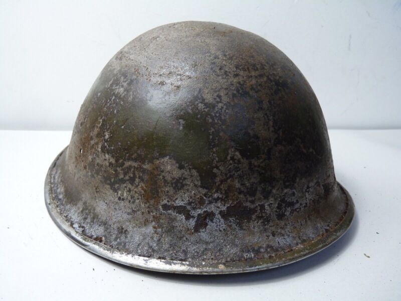 Mk3 Canadian / British Army Original WW2 Turtle Helmet High Rivet - The Militaria Shop