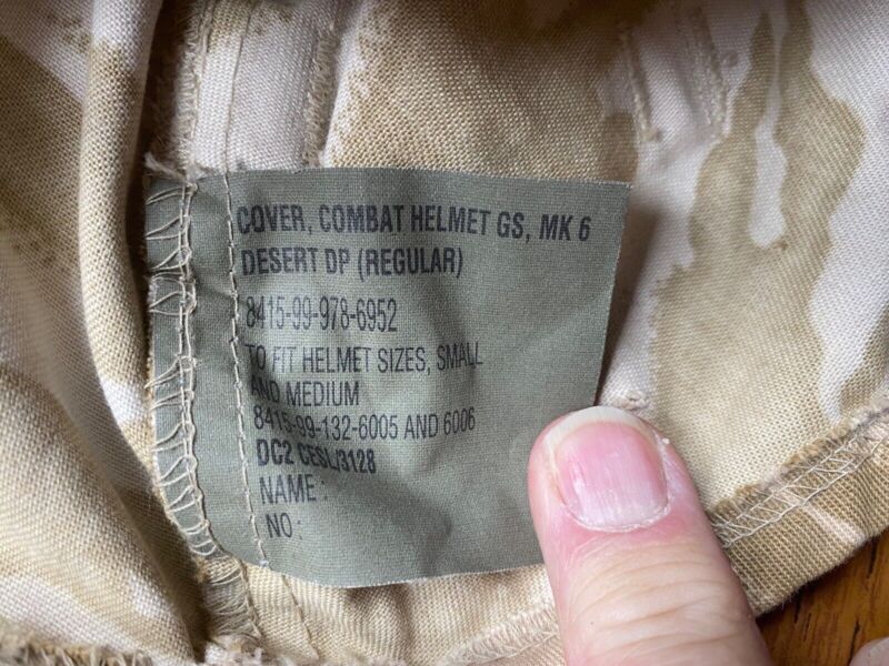 British Army Desert Storm Mk 6 Combat Lid - Desert DP Camouflage Cover. - The Militaria Shop