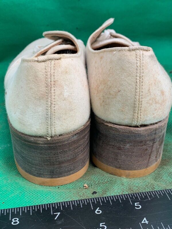 Original WW2 British Army Women's White Summer Shoes - ATS WAAF - Size 230s - The Militaria Shop