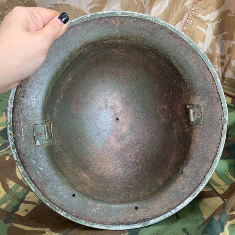 Original WW2 British Style South African Mk2 Army Combat Helmet - The Militaria Shop