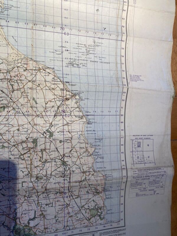 Large WW2 British Army - 1932 dated General Staff map of HOLY ISLAND. - The Militaria Shop