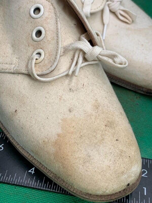 Original WW2 British Army Women's White Summer Shoes - ATS WAAF - Size 230s - The Militaria Shop