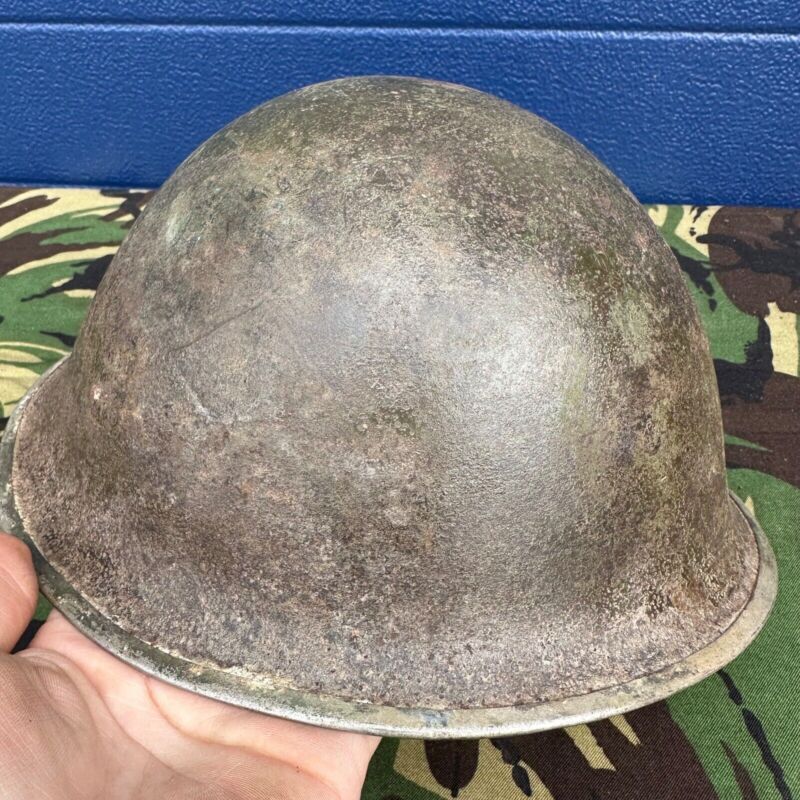 WW2 Canadian Army Mk3 Turtle Helmet - Original Helmet Shell - High Rivet - The Militaria Shop
