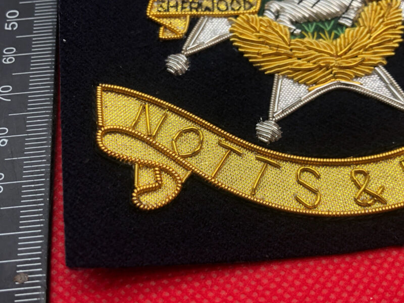 British Army Bullion Embroidered Blazer Badge - Notts & Derby Regiment - The Militaria Shop