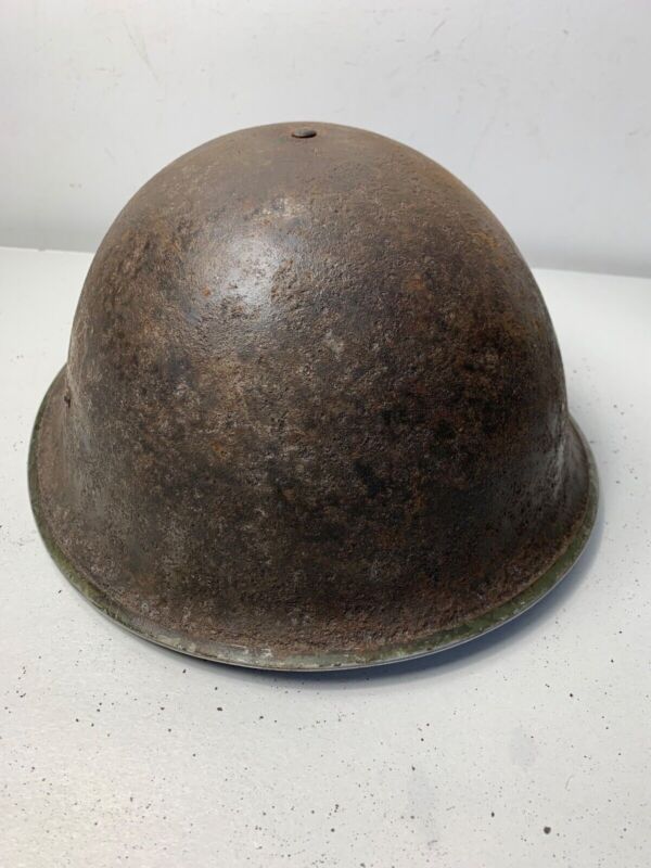 Mk3 Canadian / British Army Original WW2 Turtle Helmet High Rivet - The Militaria Shop