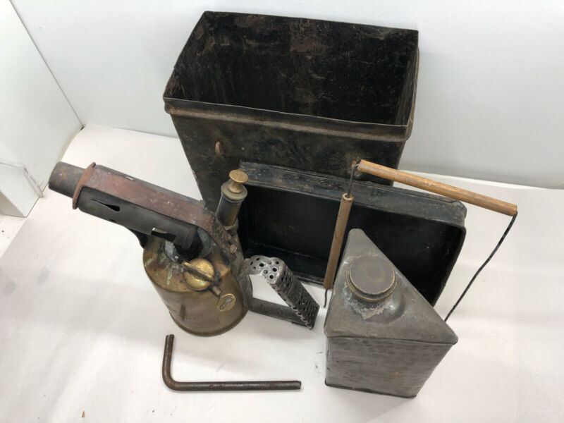 Vintage Brass Primus No 632 Blow Torch By B A Hjorth & Co Sweden & Box Set - The Militaria Shop