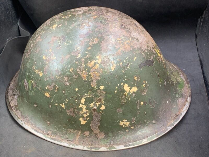 Original WW2 British Army / Canadian Army Mk3 Turtle Combat Helmet - The Militaria Shop