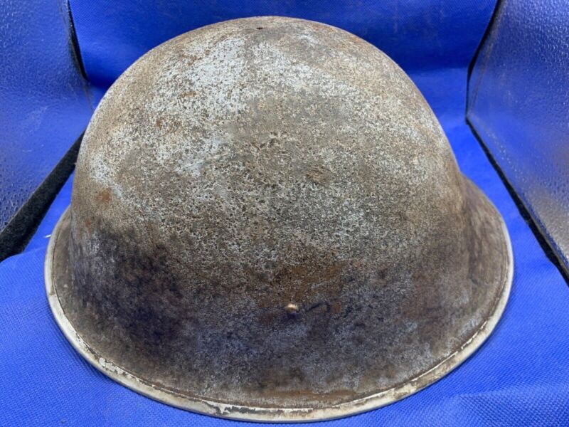 WW2 Canadian Army Mk3 Turtle Helmet - Original WW2 Helmet Shell - High Rivet - The Militaria Shop
