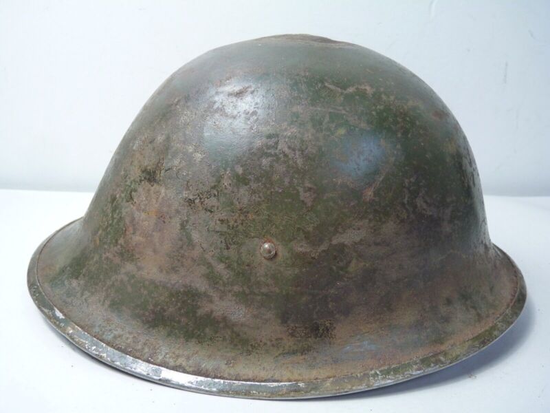 Mk3 Canadian / British Army Original WW2 Turtle Helmet High Rivet - The Militaria Shop