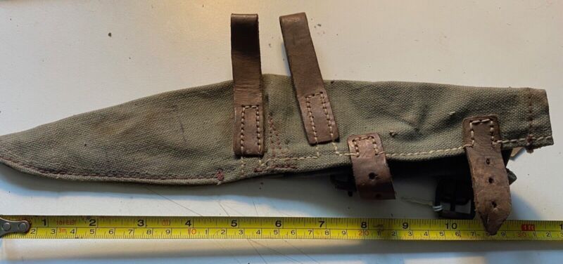 A canvas 1915 pattern Bulgarian Army issue pick-axe head cover. Lightly used. - The Militaria Shop