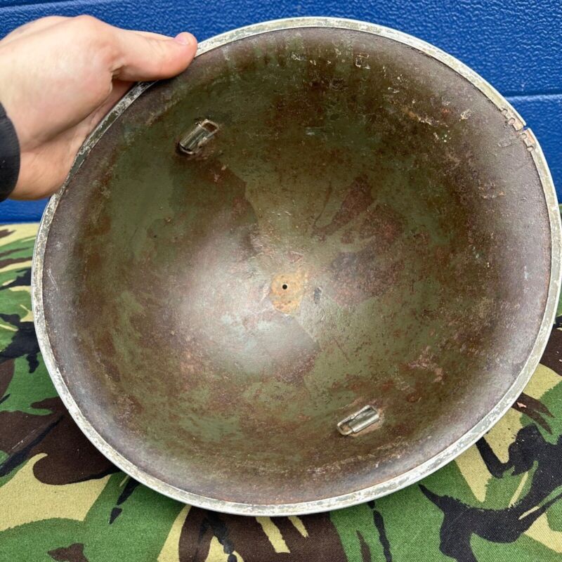 WW2 Canadian Army Mk3 Turtle Helmet - Original Helmet Shell - High Rivet - The Militaria Shop