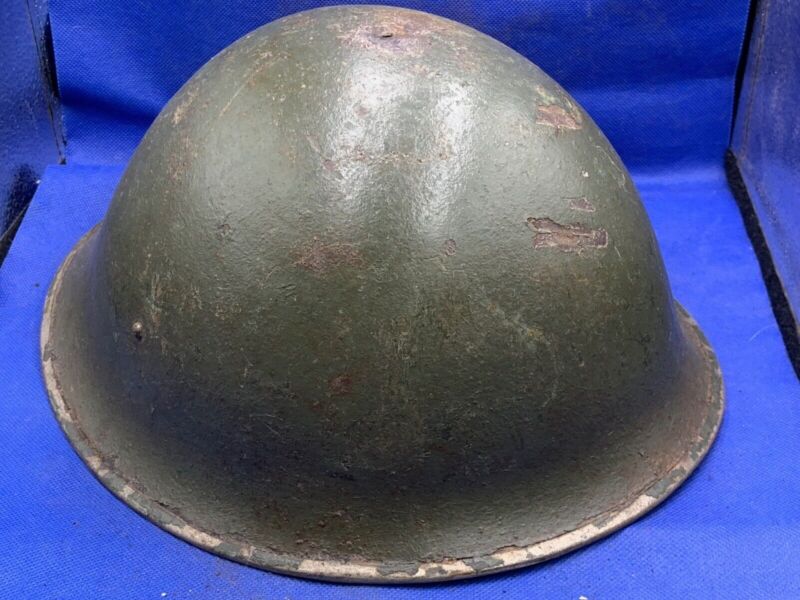WW2 Canadian Army Mk3 Turtle Helmet - Original WW2 Helmet Shell - High Rivet - The Militaria Shop