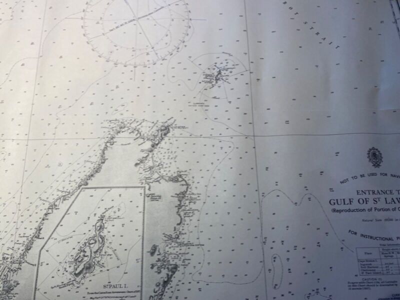 WW2 British 1952 Dated ADMIRALTY EDITION map of THE GULF OF ST. LAWRENCE. - The Militaria Shop