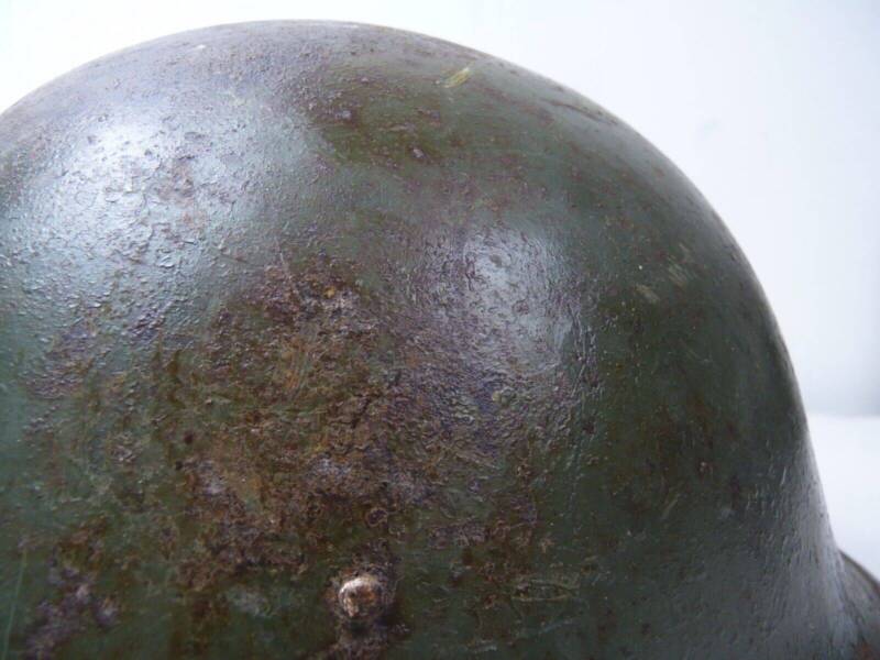 Original WW2 British / Canadian Army Mk3 High Rivet Turtle Army Combat Helmet - The Militaria Shop